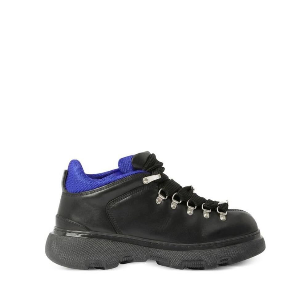 NWT Burberry Black Leather Trek Ankle Hiking Boots Men Size 12 Size EUR 45